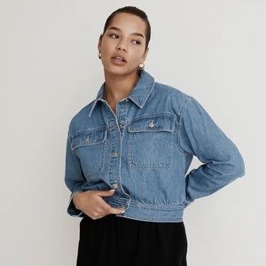 Madewell Cropped Jean Jacket, Size Small